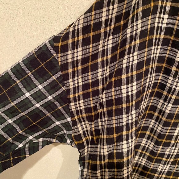 French Connection Size M Penita Popover Multi Checkered Plaid Baggy 90's Grunge - Picture 6 of 7